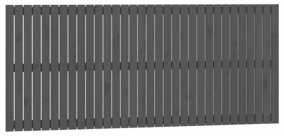 szürke tömör fenyőfa fali fejtámla 204 x 3 x 90 cm