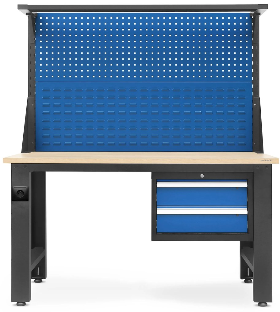 Munkapad LOGAN, 1500 x 1700 x 750 mm, antracis-kék