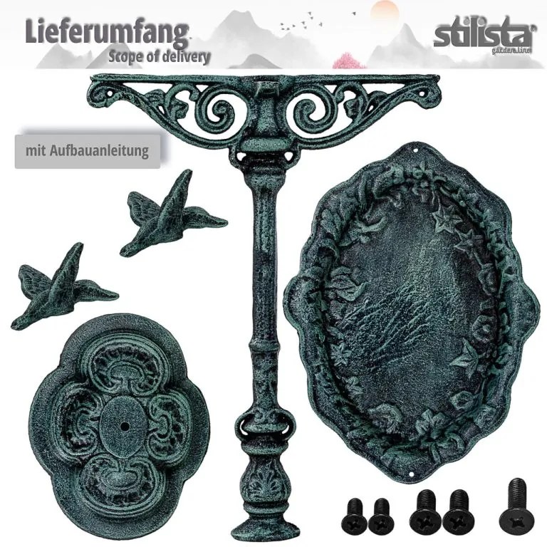 STILISTA Öntöttvas madáritató 45 x 35 cm antik barna