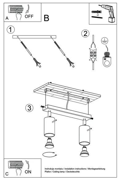 Sollux SL.0092 - Spotlámpa RING 2 2xGU10/10W/230V fekete