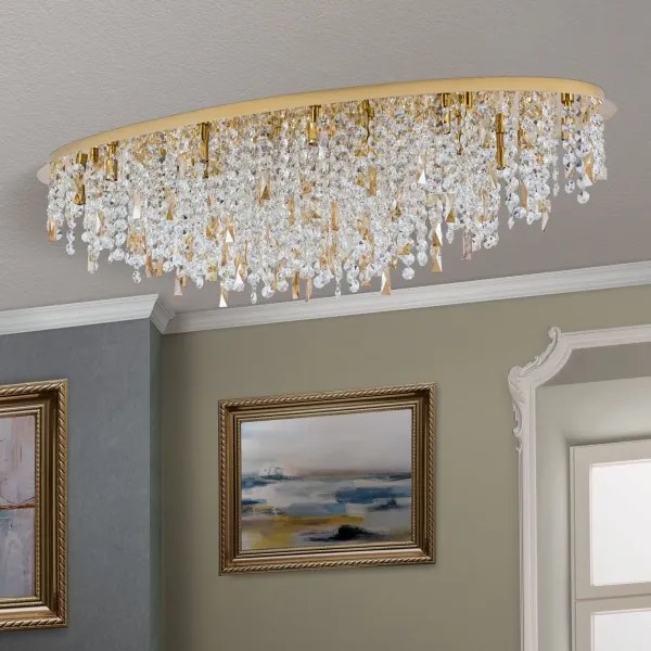 Orion - Kristály mennyezeti lámpa CRYSTALRIVER 21xG9/40W/230V arany