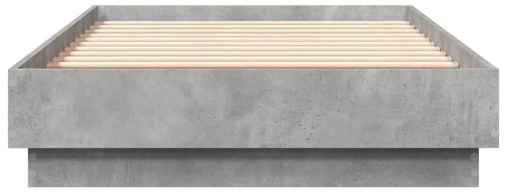 betonszürke szerelt fa ágykeret 75 x 190 cm