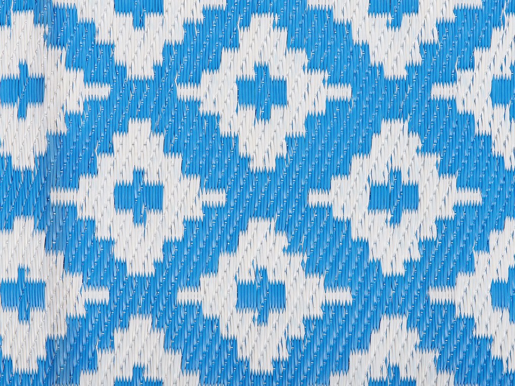 Kék Geometrikus Mintás Kültéri Szőnyeg 160 x 230 cm THANE Beliani