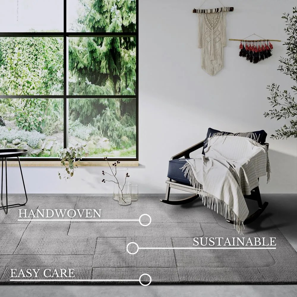 Szürke kézi szövésű gyapjú szőnyeg 80x150 cm Charlotte – Villeroy&amp;Boch