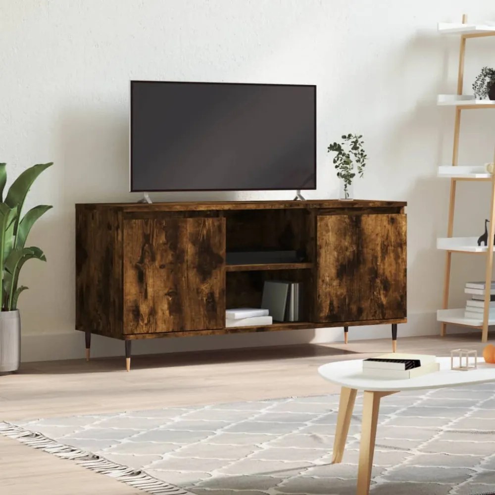 füstös tölgy színű szerelt fa TV-szekrény 104x35x50 cm