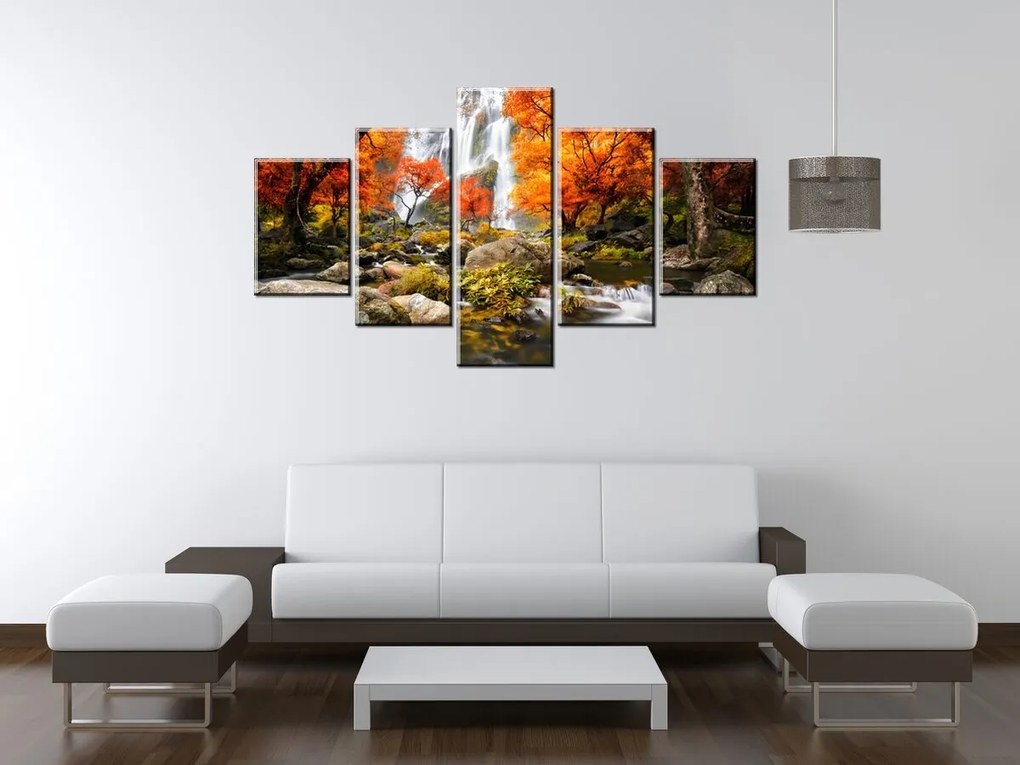 Gario Vászonkép Oszi vízesés - 5 részes Méret: 100 x 70 cm