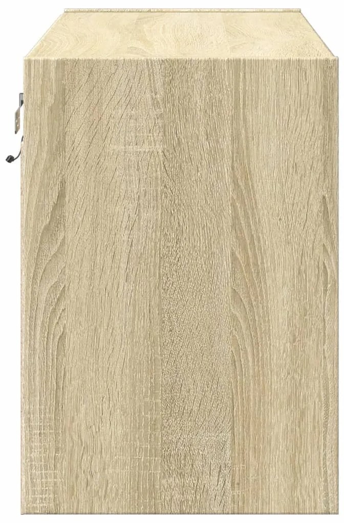sonoma tölgy színű fali TV-szekrény LED-ekkel 80x31x45 cm