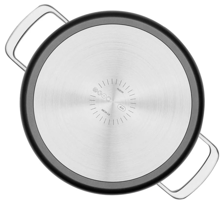 Indukciós tűzhelyhez alkalmas edény fedővel-kerámia felülettel 5,5 l Meda 3.0 – FABINI