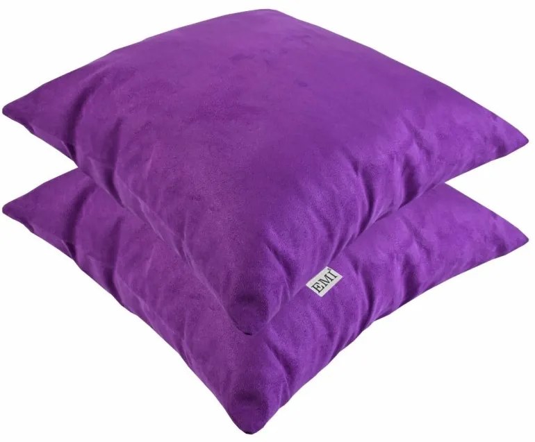 EMI lila színű 40x40 cm velúr dekor párna, Párna 45x45 cm