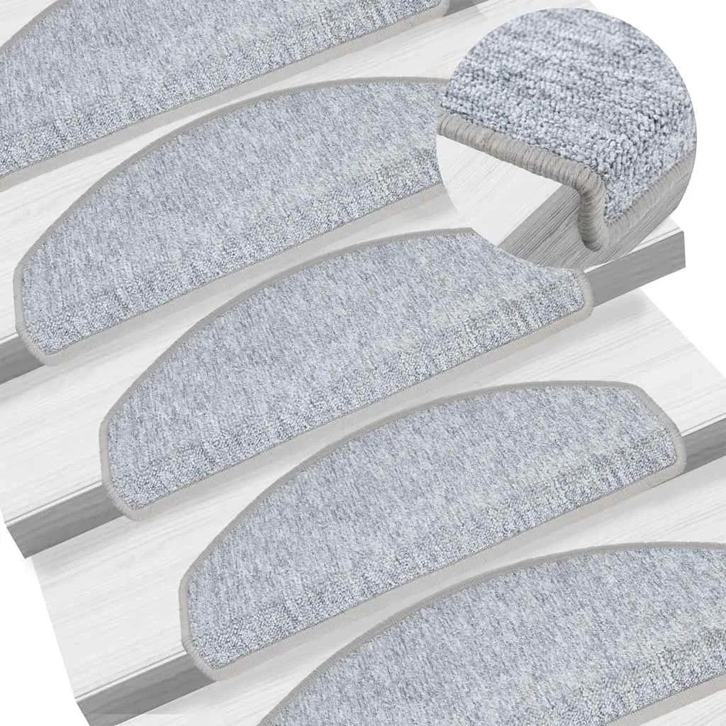 vidaXL 30 db világosszürke lépcsőszőnyeg 65x24x4 cm