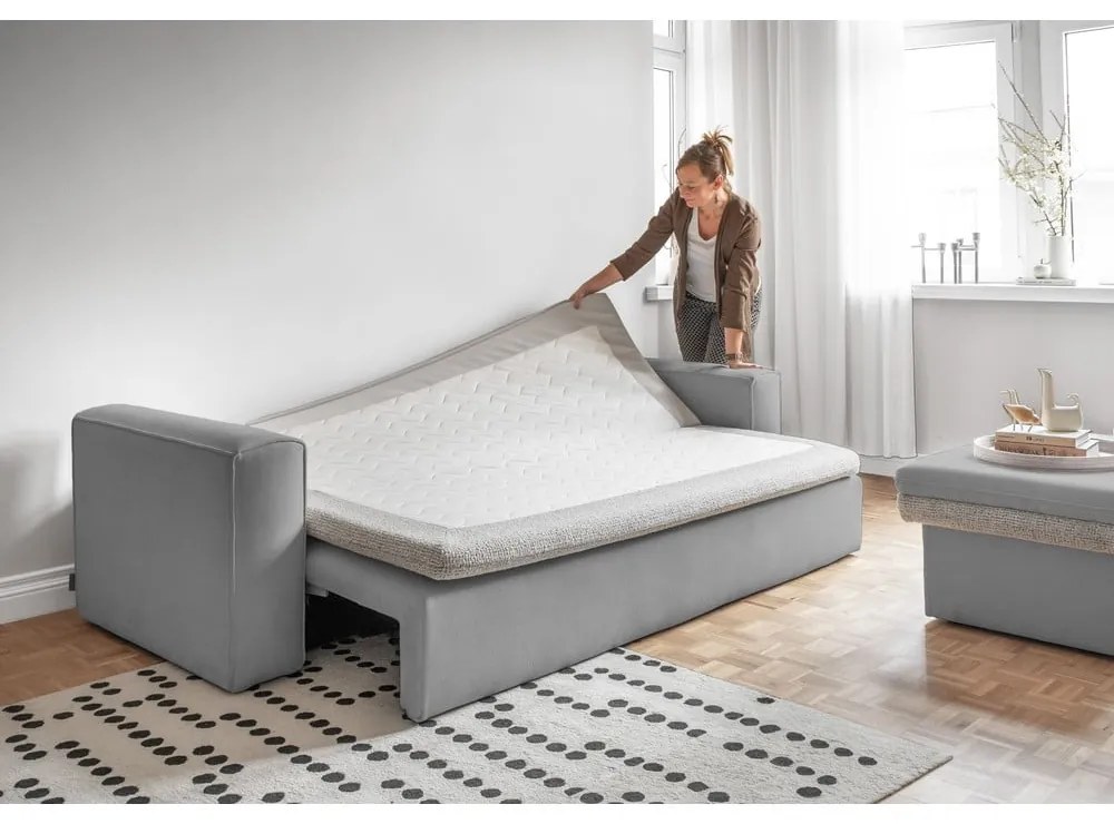 Világosszürke kinyitható kanapé 237 cm Wilson – Miuform