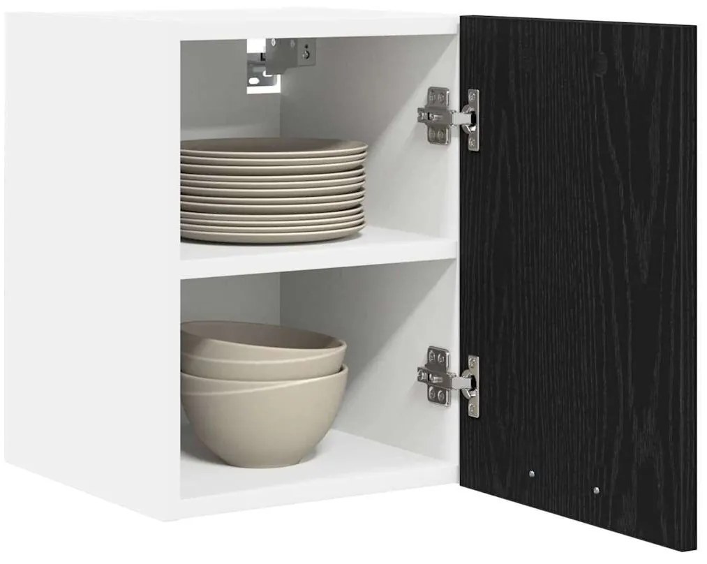 Függő szekrény Riga 2 pcs Fekete tölgy és fehér 30 x 31 x 40 cm