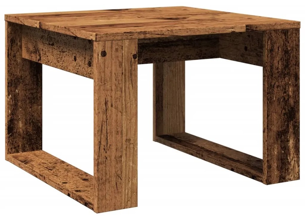 antik fa színű szerelt fa kisasztal 50 x 50 x 35 cm