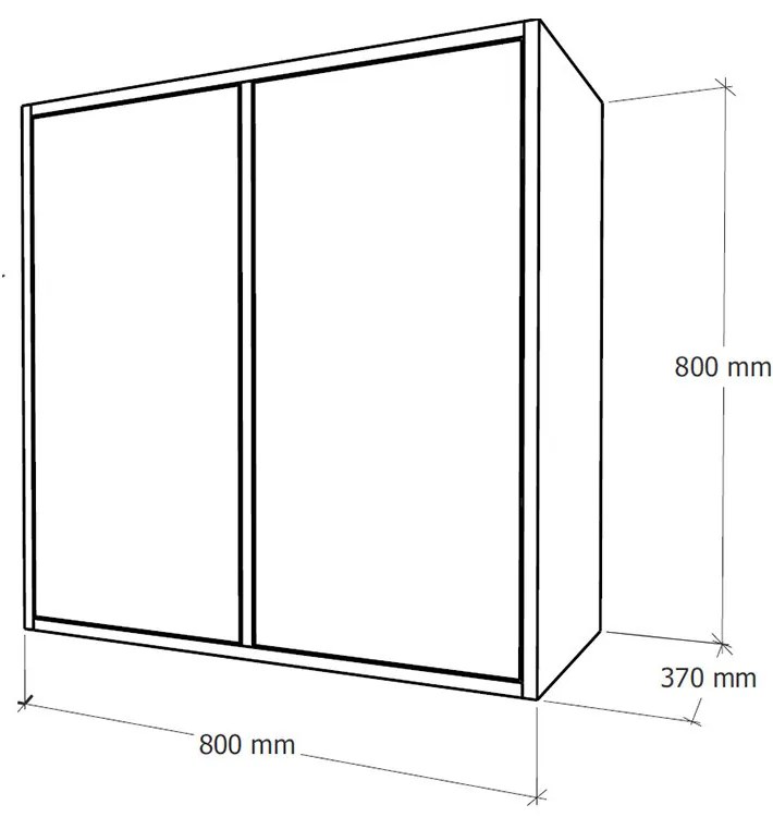 Boxie 2 ajtós fali szekrény 80x80x37 cm antracit