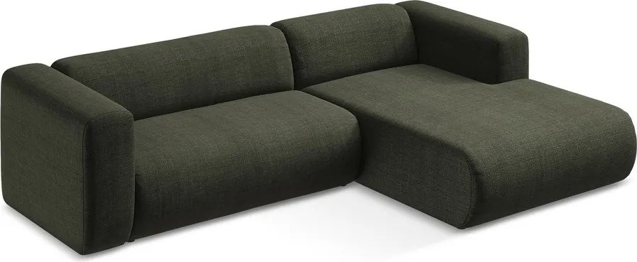 Zöld sarokkanapé (jobb oldali-heverő résszel) Ekahi – Makamii