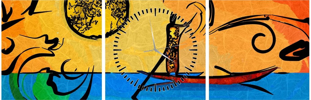 Egy ősi festmény képe (órával) (90x30 cm)