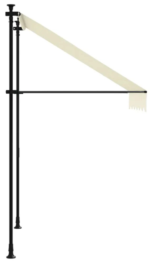 krémszínű szövet és acél feltekerhető napellenző 150 x 150 cm