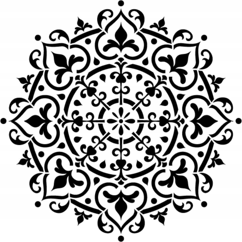 Mandala festősablon vakolatokhoz 40 cm Építészeti beton