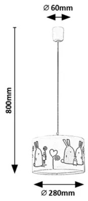 Rabalux 72166 - Gyerek csillár zsinóron FLAPPY 1xE27/40W/230V
