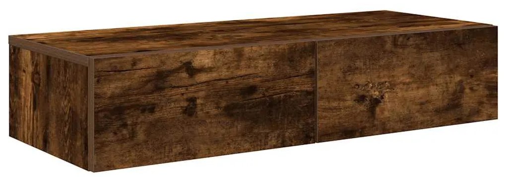 Falipolc fiókokkal füstölt tölgy 80x33x17 cm műszaki fa