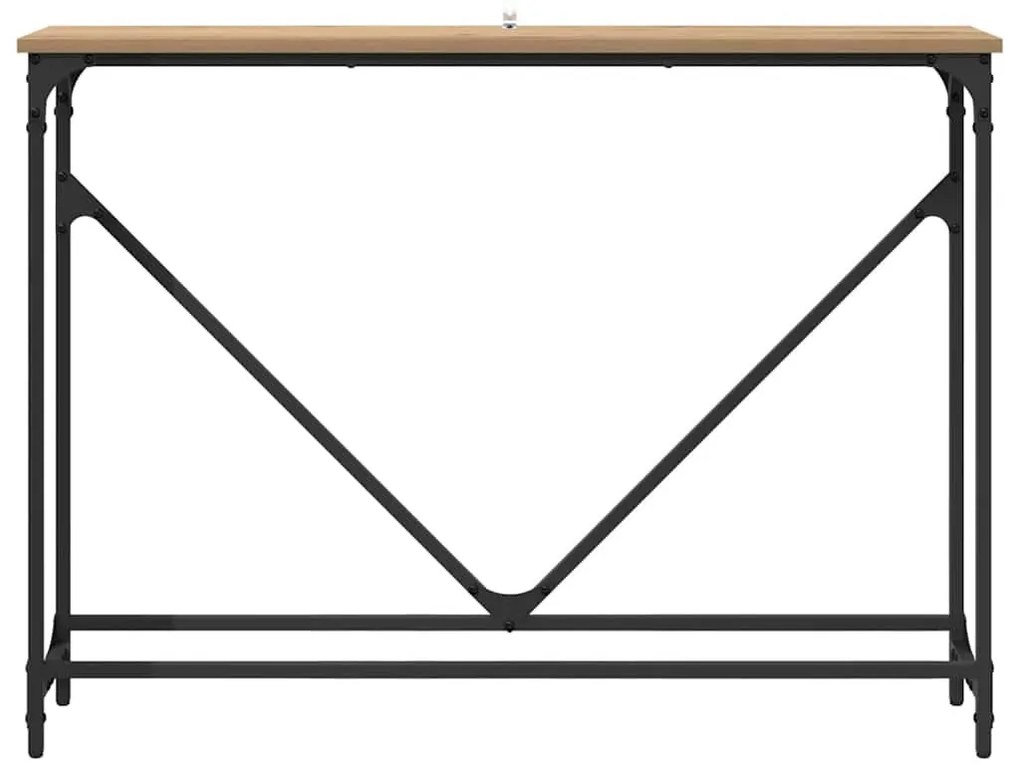Konzolasztal kézműves tölgy 102 x 22,5 x 75 cm Faanyag