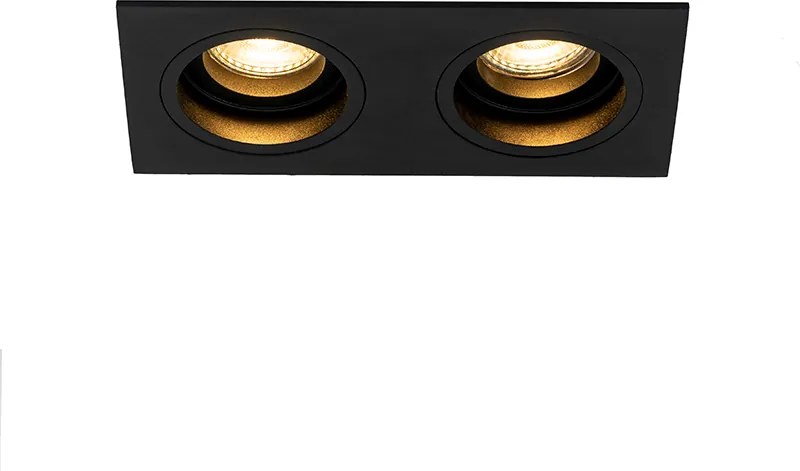 Okos süllyesztett spotlámpa fekete téglalap alakú állítható 2 WiFi GU10-zel - Chuck