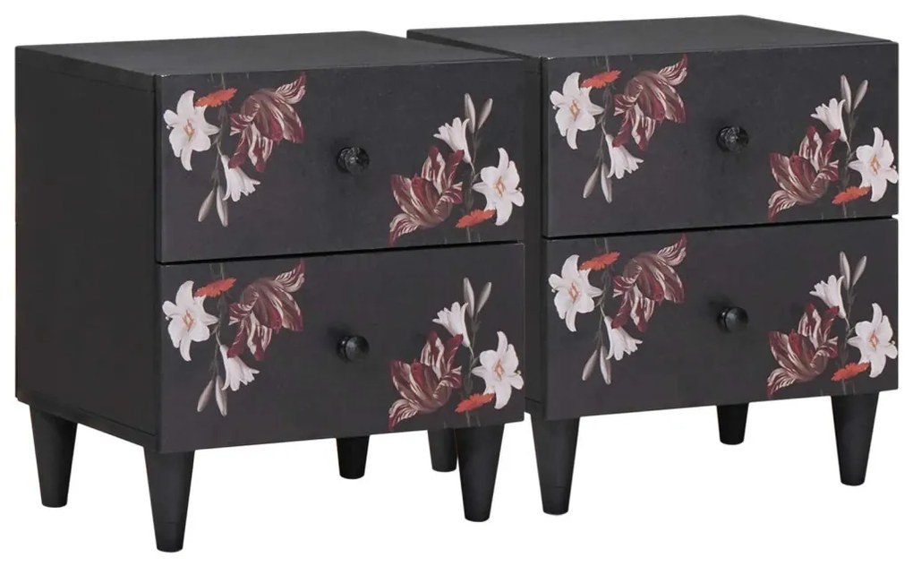 vidaXL Éjjeli asztal 2 pcs Barna 40 x 33,5 x 46 cm Tömör Mangófát