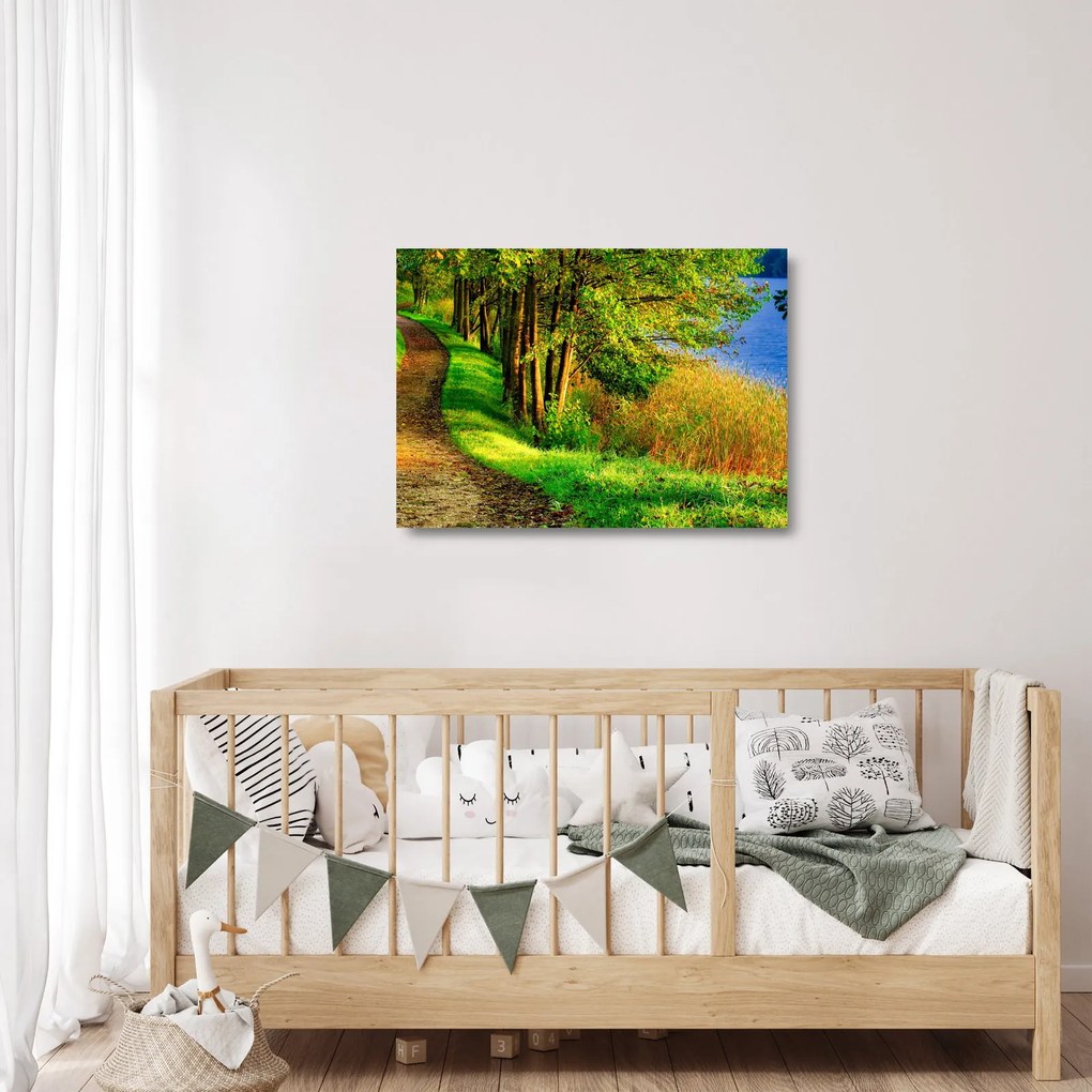 A víz menti sétányok képe (üvegen) (70x50 cm)
