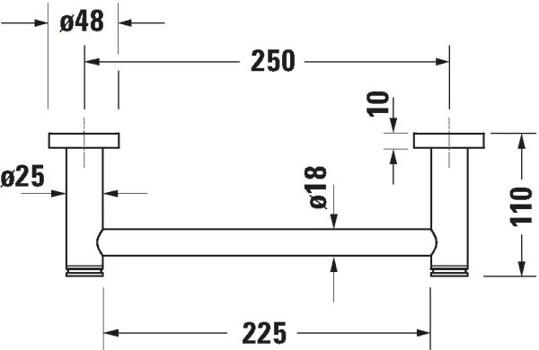 Duravit 99141000 - Fürdőkád kapaszkodó D-CODE 28,4 cm fényes króm