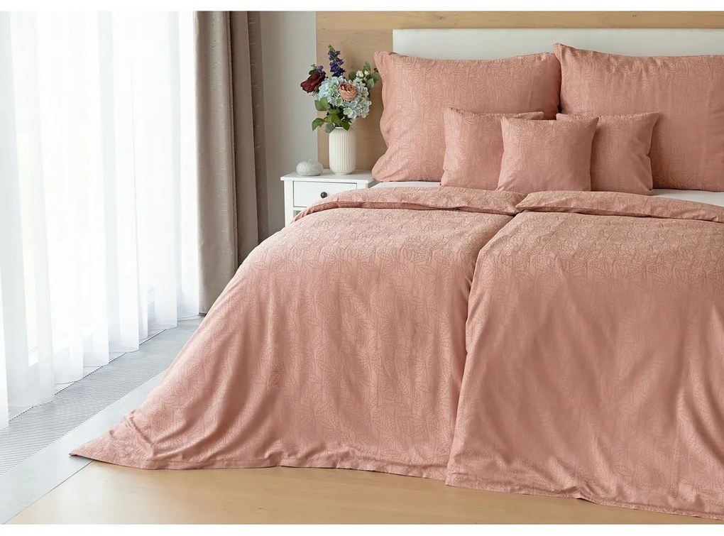 Matějovský Sofie Rose Pink Bambusz damaszt ágyneműhuzat, 140 x 220 cm, 70 x 90 cm, 140 x 220 cm, 70 x 90 cm