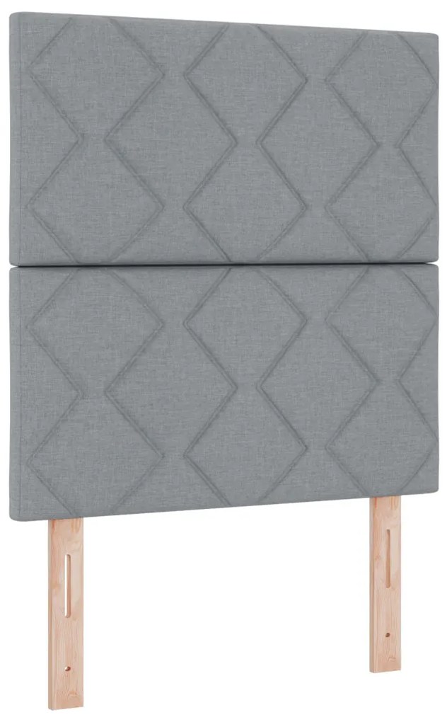 Boxspring Ágy Matraccal és LED Fénnyel Szürke 90x190 cm Szövet