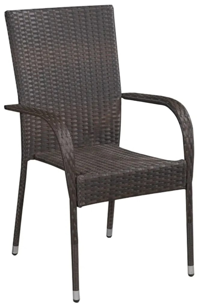 vidaXL 6 db barna rakásolható polyrattan kültéri szék