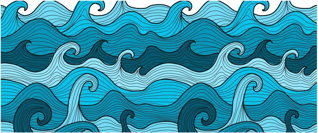Kép - absztrakció, tenger (120x50 cm)