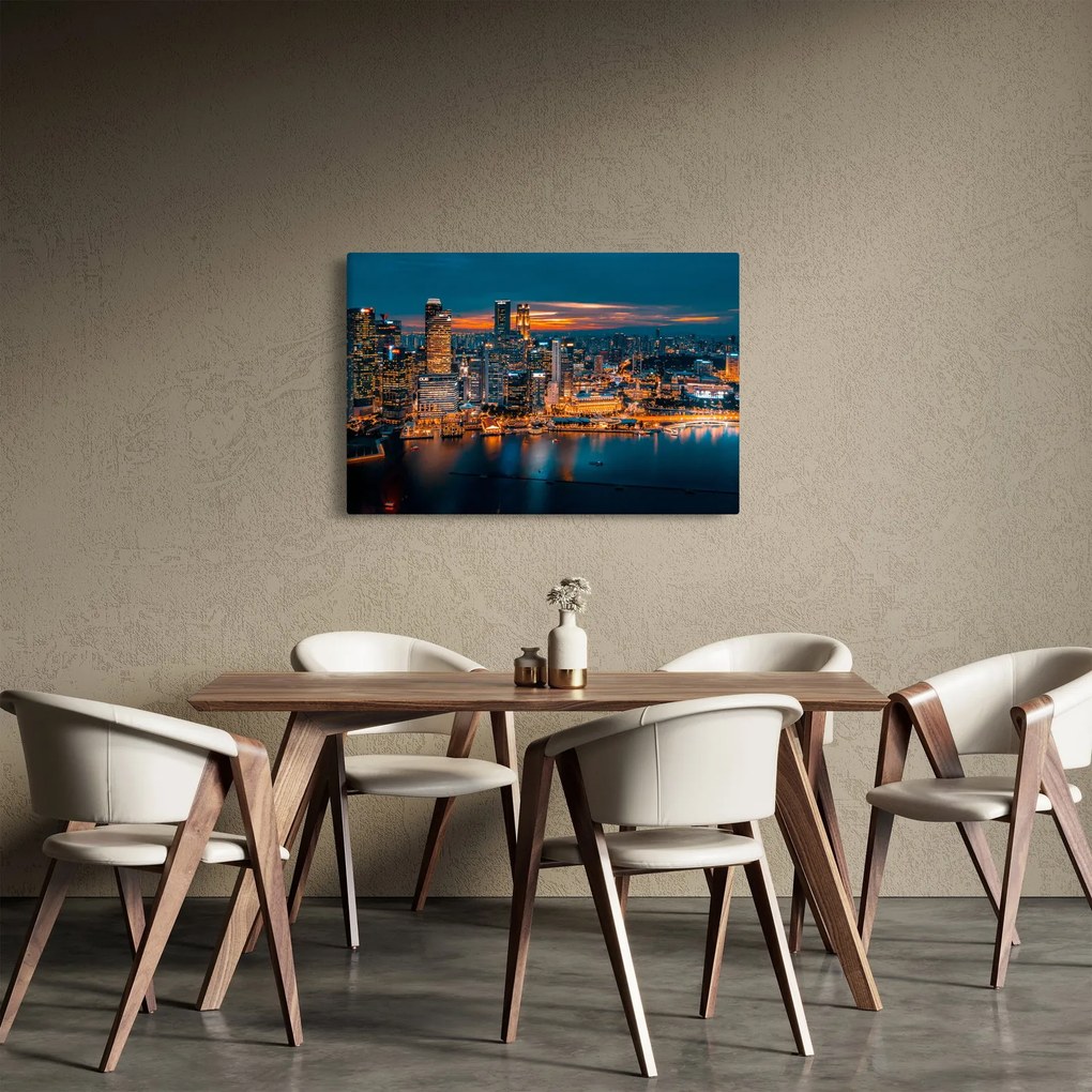 Éjszakai város képe (90x60 cm)