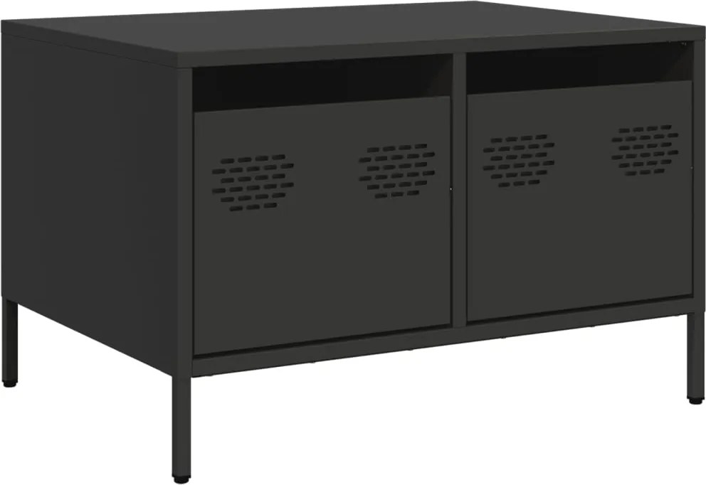 vidaXL fekete hidegen hengerelt acél TV-szekrény 68 x 50 x 43,5 cm