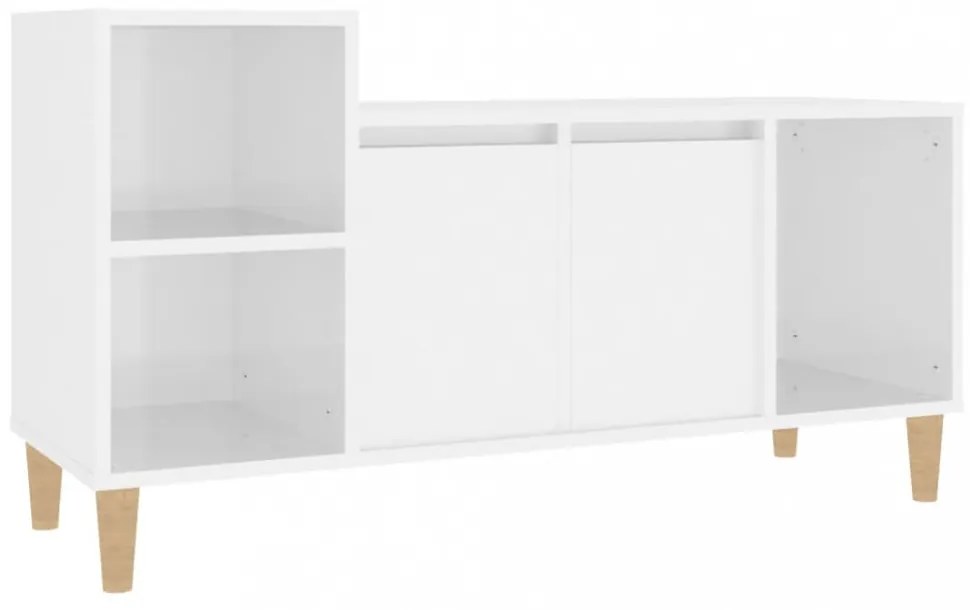 fehér magasfényű szerelt fa TV-szekrény 100x35x55 cm