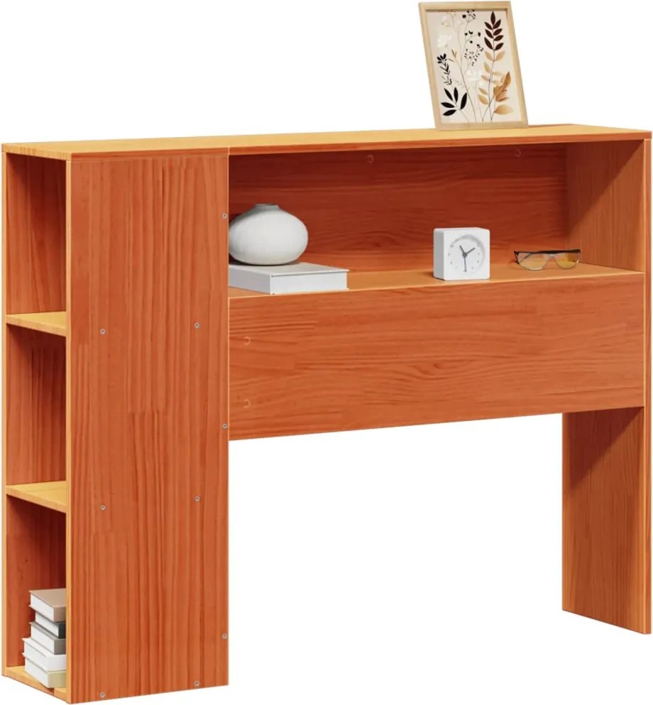 vidaXL viaszbarna tömör fenyőfa fejtámla tárolóval 75 cm