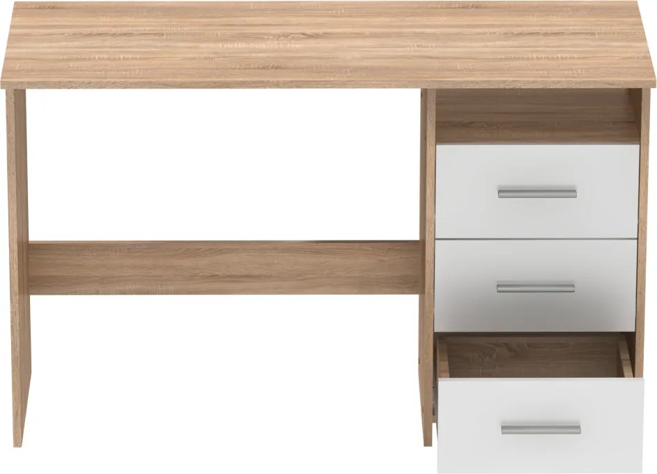 Számítógépasztal, sonoma tölgyfa/fehér, LARISTOTE NEW