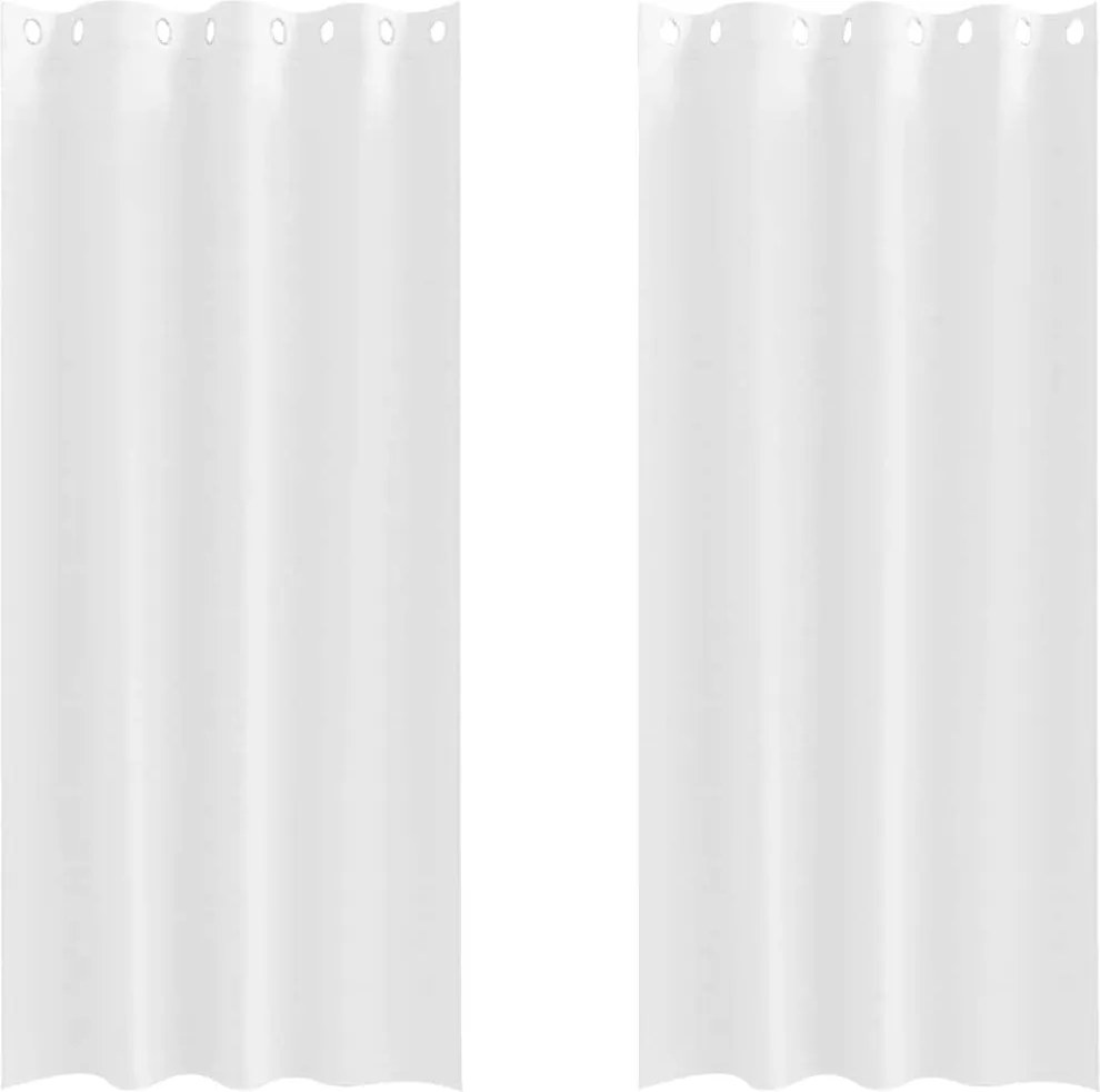 vidaXL Fekete Függöny Gyűrűkkel 2 pcs Tiszta Fehér 225 x 140 cm