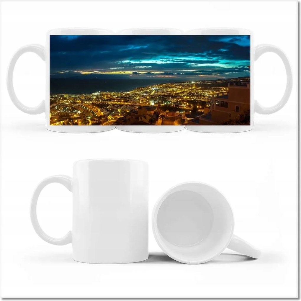 Nyomott mintás bögre Éjszakai séták Város éjszaka