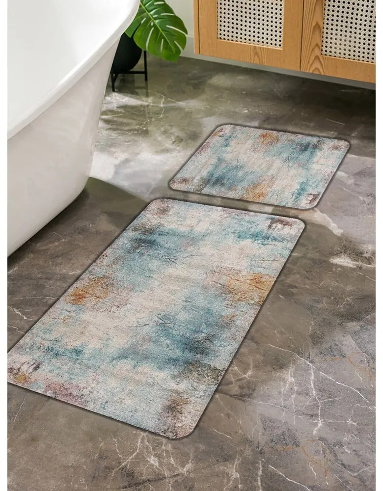Kék-szürke fürdőszobai kilépő szett 2 db-os 60x100 cm – Mila Home