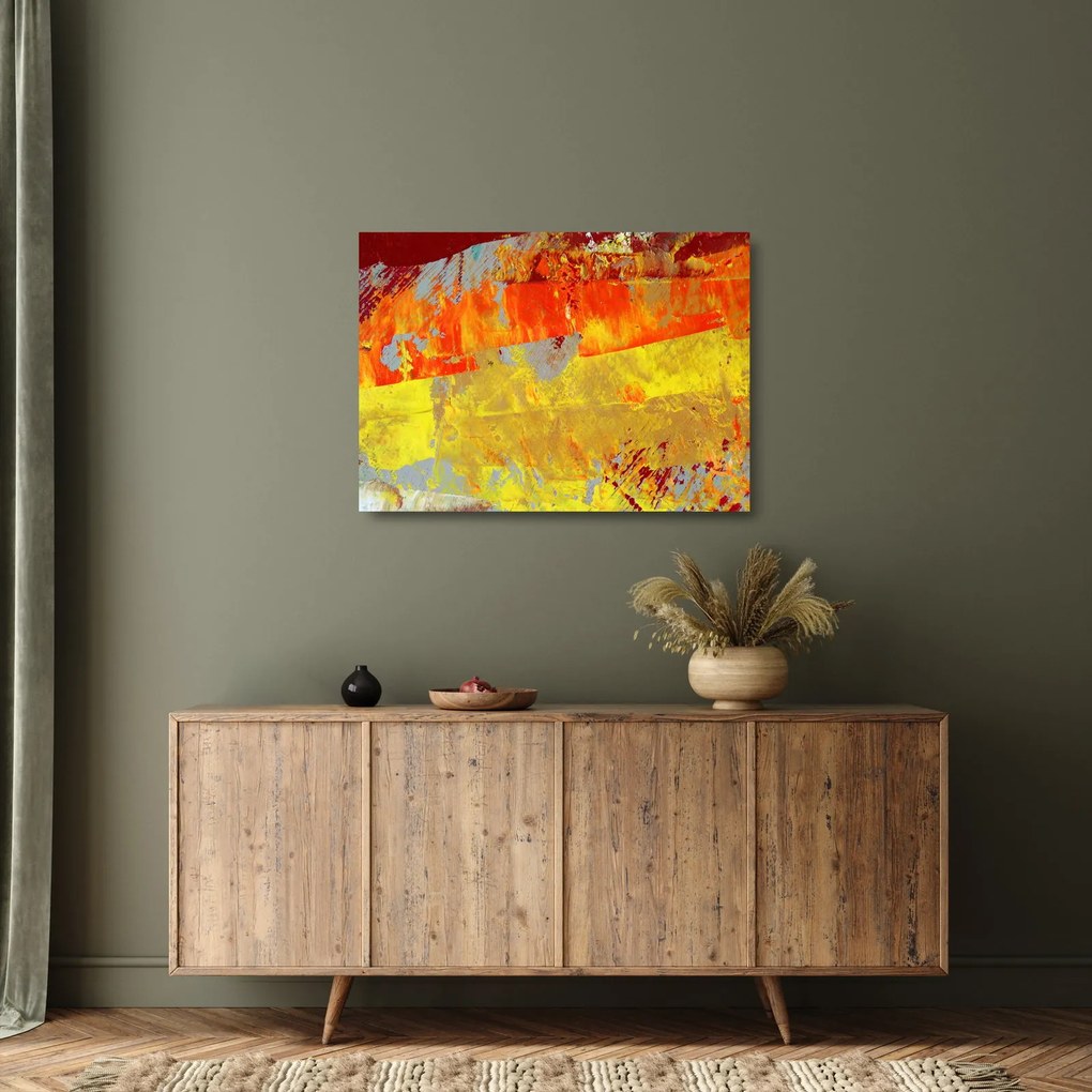 Absztrakció kép - festmény (üvegen) (70x50 cm)