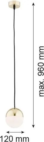 ARGON 4031 LIVIA Modern Függesztett Lámpa Sárgaréz, Opál Szőnyeg E14 IP44