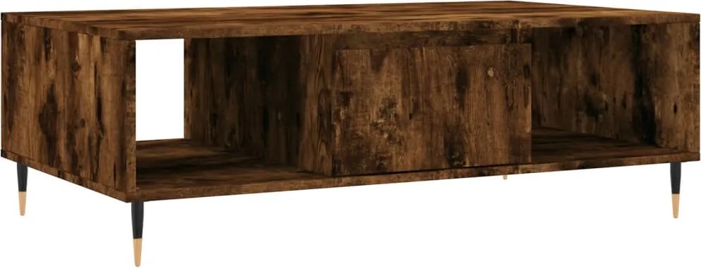 vidaXL füstös tölgy színű szerelt fa dohányzóasztal 104x60x35 cm