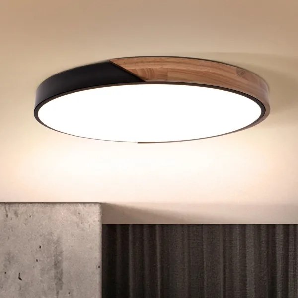 Brilagi - LED dimmelhető lámpatest PILANA LED/60W/230V tölgy/fekete átm. 58,5 cm + távirányító