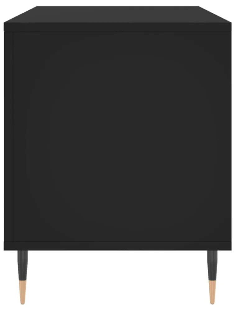 fekete szerelt fa hanglemezszekrény 100 x 38 x 48 cm