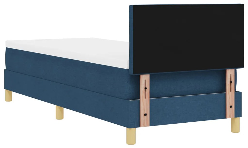 Box Spring Ágy matraccal és LED világítással Kék 80x200 cm Szövet