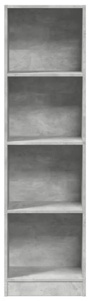 betonszürke szerelt fa könyvespolc 40 x 24 x 143 cm