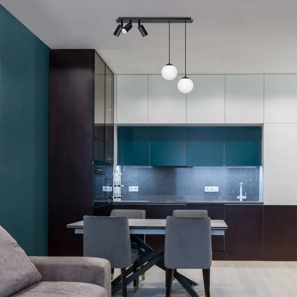 KAJA K-4138 ALBIO Fekete Színű Mennyezeti Lámpa 3+2xGU10 + E14 10W IP20