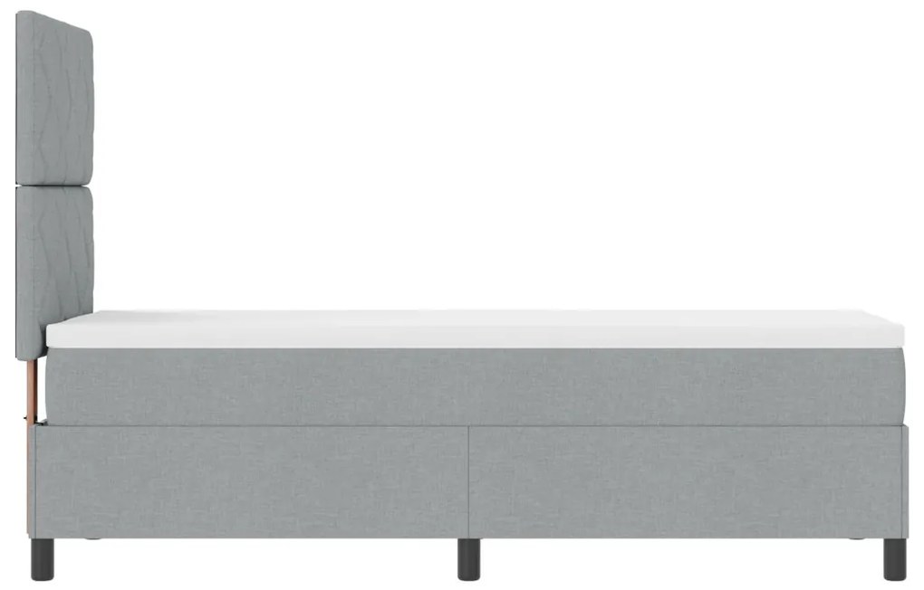 Box Spring Ágy Matresszel Világosszürke 80x200 cm Textil